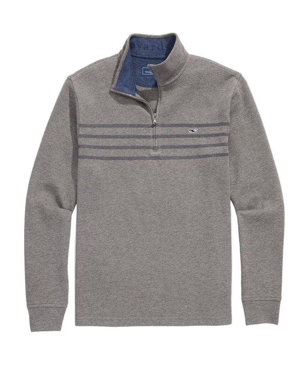Vineyard Vines Mens Breton Stripe Saltwater Quarter-Zip Long Sleeve Shirt