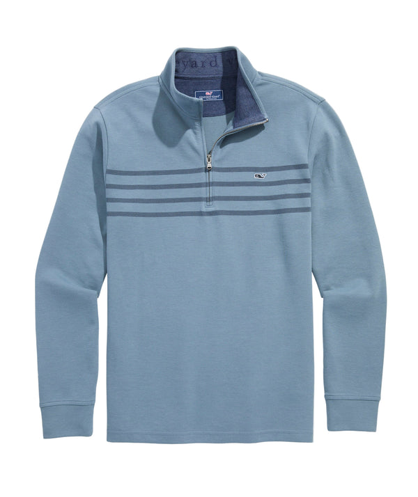 Vineyard Vines Mens Breton Stripe Saltwater Quarter-Zip Long Sleeve Shirt
