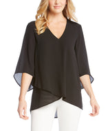 Karen Kane Womens Bracelet Sleeve Asymmetric Top