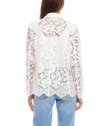 Karen Kane Womens Floral Lace Scallop Edge Blazer