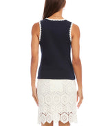 Karen Kane Womens Edge Stitch Contrast Tank Top