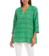 Karen Kane Womens 3/4 Sleeve Embroidered Tunic Top