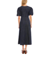Karen Kane Womens Puff Sleeve Midi Dress