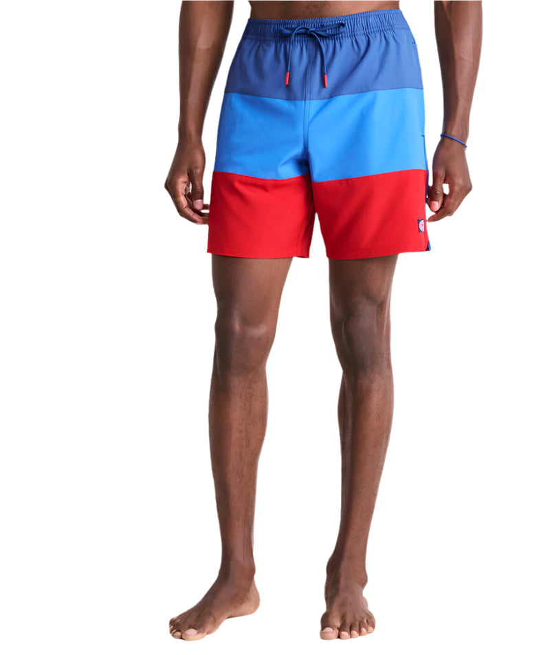 Vineyard Vines Mens 7" Colorblock Piped Chappy Swim Trunks
