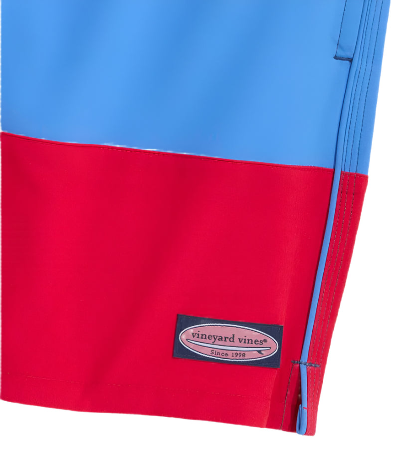 Vineyard Vines Mens 7" Colorblock Piped Chappy Swim Trunks