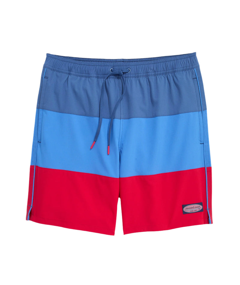 Vineyard Vines Mens 7" Colorblock Piped Chappy Swim Trunks