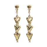 UNOde50 Gold Heart Bead Long Drop Earrings