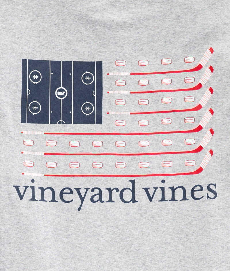 Vineyard Vins Mens Hockey Flag Long-Sleeve Pocket T-Shirt