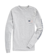 Vineyard Vins Mens Hockey Flag Long-Sleeve Pocket T-Shirt