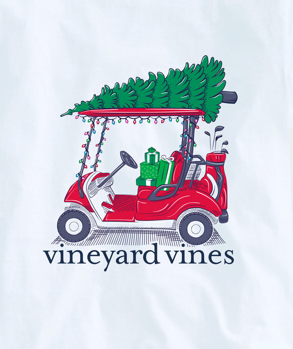 Vineyard Vines Mens Christmas Golf Cart Long-Sleeve T-Shirt