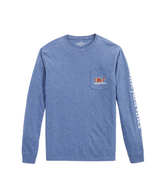Vineyard Vines Mens Football Whale Pocket Long Sleeve T-Shirt