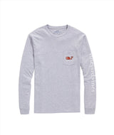 Vineyard Vines Mens Football Whale Long Sleeve Pocket T-Shirt