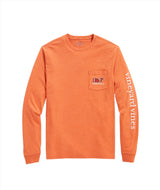 Vineyard Vines Mens Football Whale Long Sleeve Pocket T-Shirt
