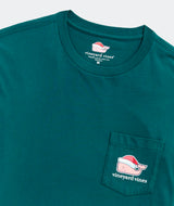 Vineyard Vines Mens Santa Whale Long Sleeve Pocket T-Shirt