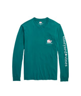 Vineyard Vines Mens Santa Whale Long Sleeve Pocket T-Shirt