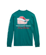 Vineyard Vines Mens Santa Whale Long Sleeve Pocket T-Shirt
