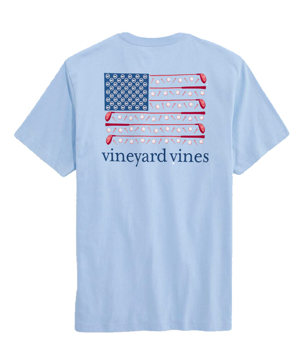 Vineyard Vines Mens Americana Golf Flag Short-Sleeve Pocket T-Shirt