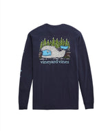 Vineyard Vines Mens Yeti Whale Long Sleeve Pocket T-Shirt