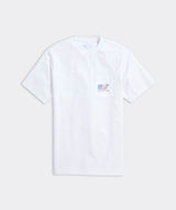 Vineyard Vines Mens Flag Whale Short Sleeve Pocket T-Shirt