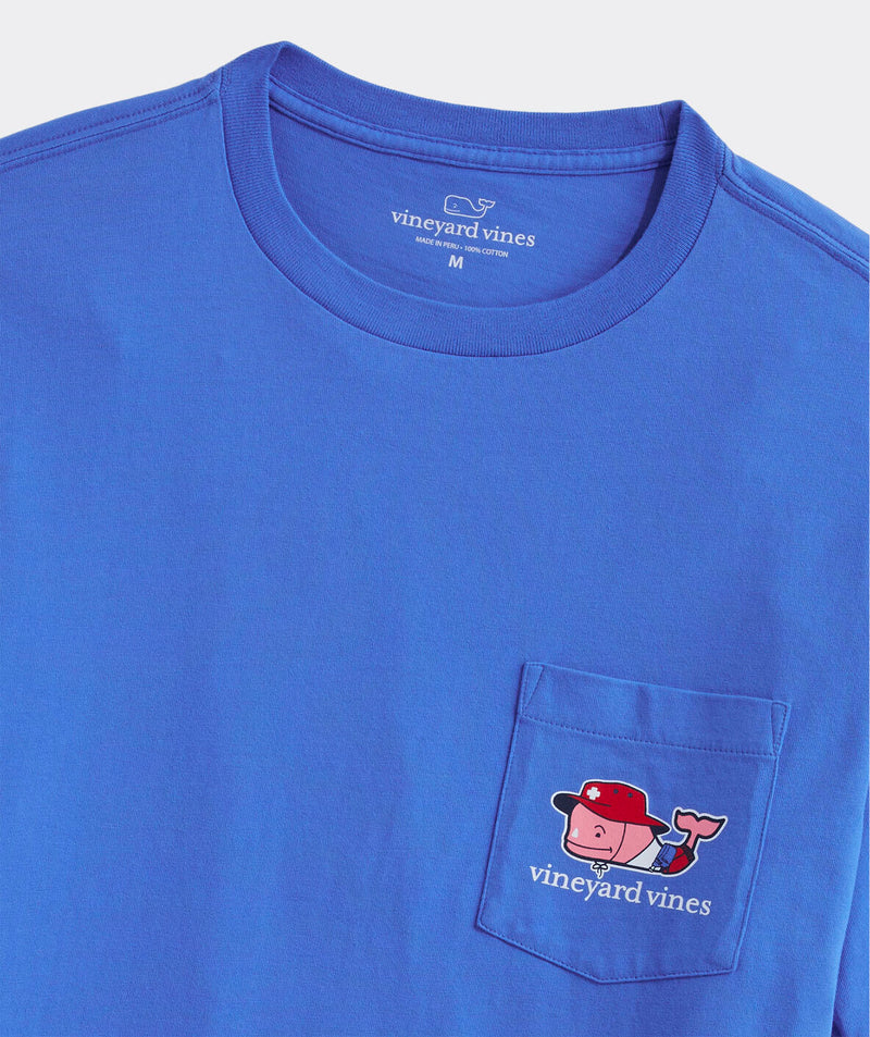 Vineyard Vines Mens Lifeguard Whale Pocket Short Sleeve T-Shirt