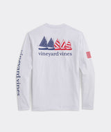 Vineyard Vines Mens USA Catboats Harbor Performance Long Sleeve T-Shirt
