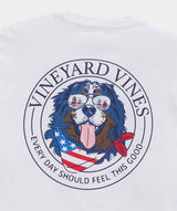 Vineyard Vines Mens USA Flag Mountain Dog Pocket Short Sleeve T-Shirt