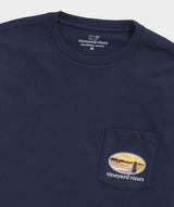 Vineyard Vines Mens Sunset Pier Bernese Mountain Dog Long Sleeve Pocket T-Shirt