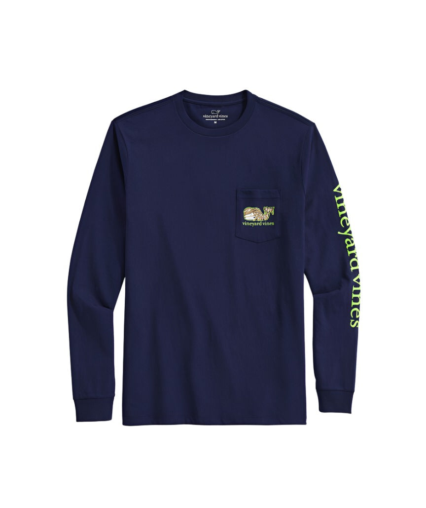 Vineyard Vines Mens Glow-In-The-Dark Mummy Whale Long Sleeve T
