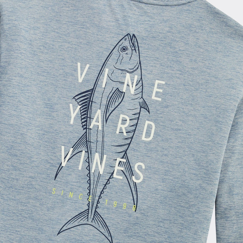 Vineyard Vines Mens Yellowfin Tuna Harbor Performance Long Sleeve T-Shirt