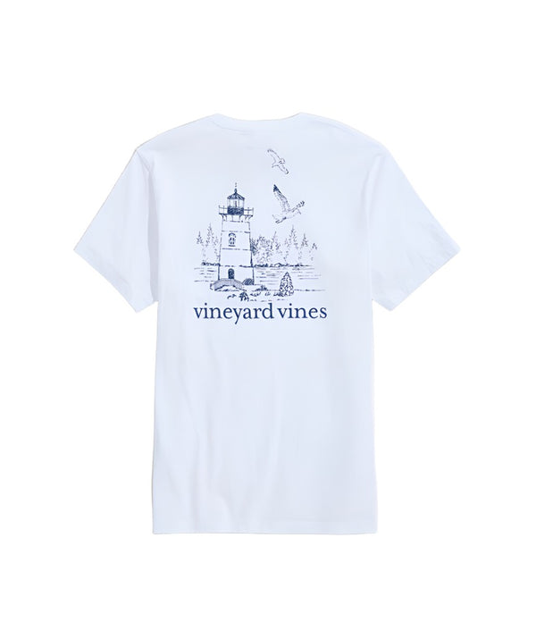 Vineyard Vines Mens Toile Edgartown Lighthouse Short Sleeve T-Shirt