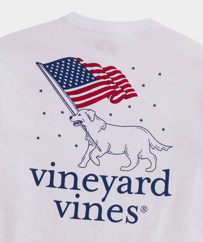 Vineyard Vines Mens Americana Dog Short Sleeve Pocket T-Shirt