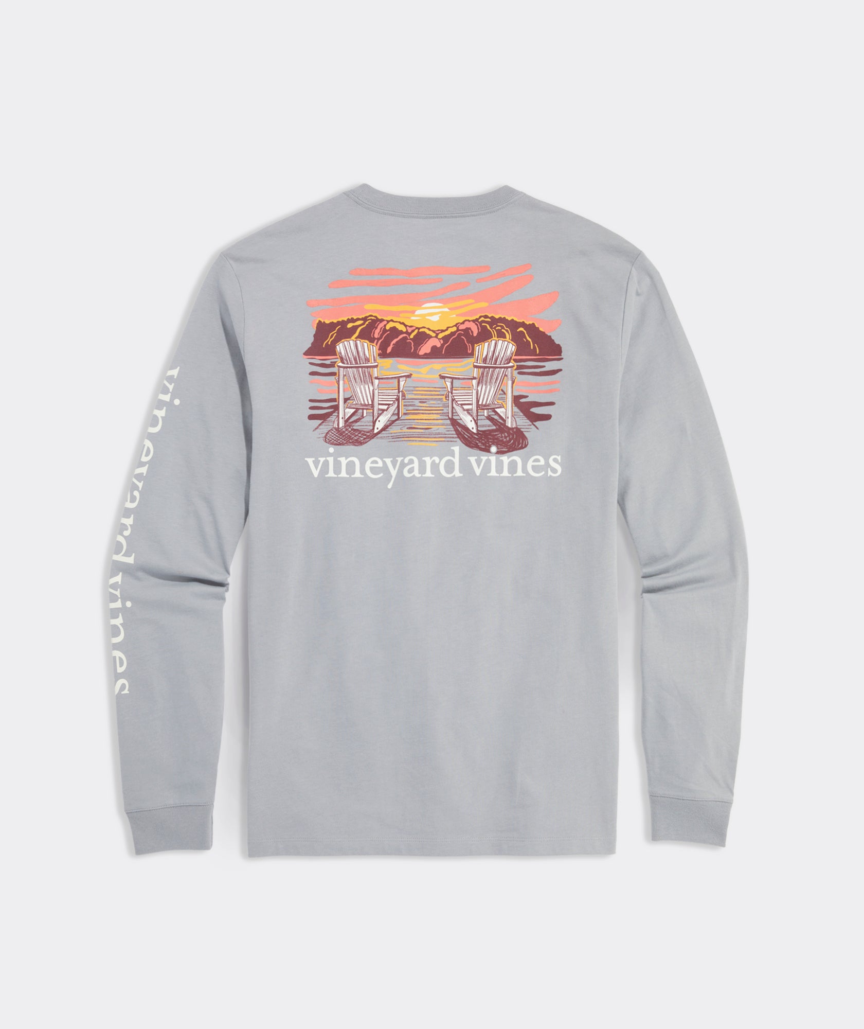 Vineyard Vines Mens Adirondack Sunset Long Sleeve Pocket T-Shirt