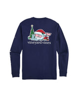 Vineyard Vines Mens Santas List Whale Long Sleeve Pocket T-Shirt