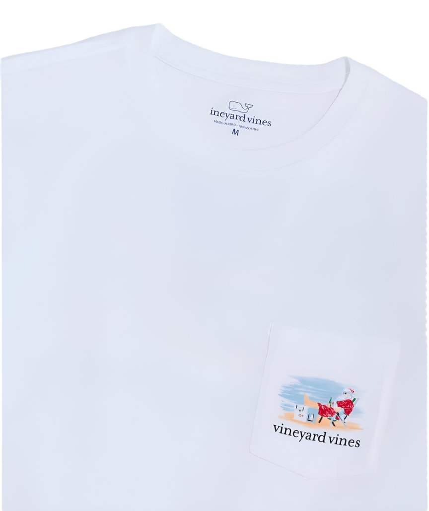 Vineyard Vines Mens Santas Vacation Short Sleeve Pocket T-Shirt