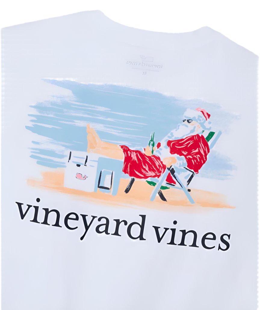 Vineyard Vines Mens Santas Vacation Short Sleeve Pocket T-Shirt