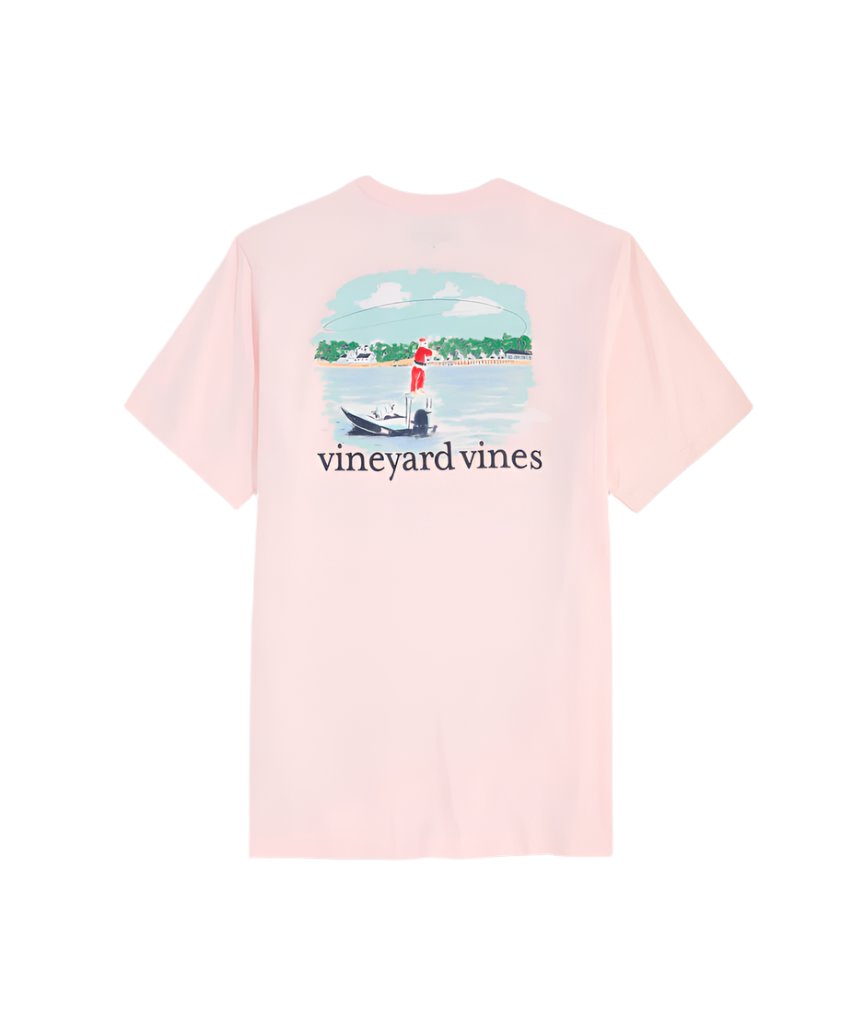 Vineyard Vines Mens Santa Casting Short Sleeve Pocket T-Shirt