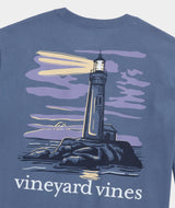 Vineyard Vines Mens Lighthouse At Dusk Long Sleeve Pocket T-Shirt