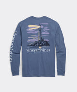 Vineyard Vines Mens Lighthouse At Dusk Long Sleeve Pocket T-Shirt