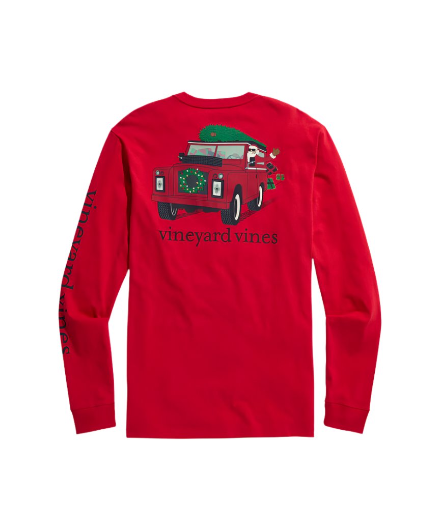 Vineyard Vines Mens Santa Rover Long Sleeve T-Shirt