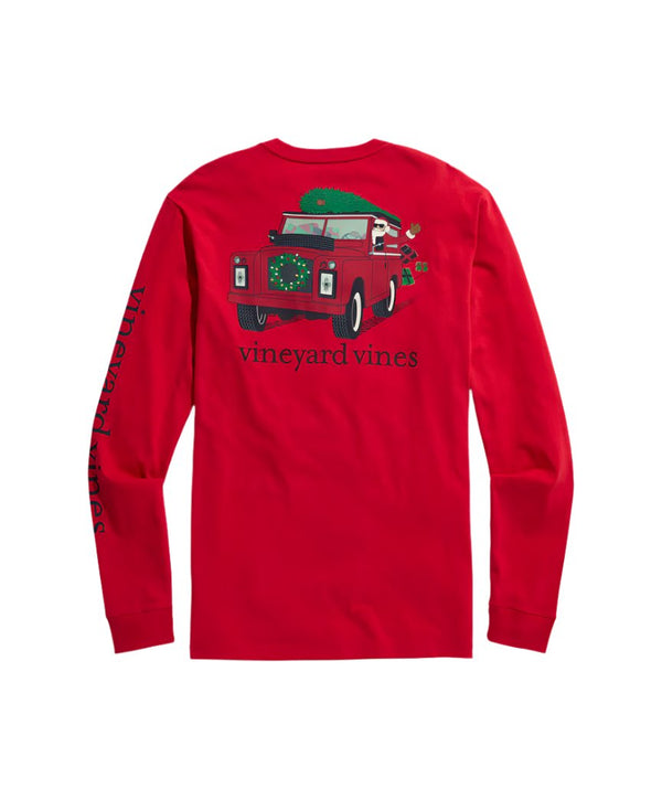 Vineyard Vines Mens Santa Rover Long Sleeve T-Shirt