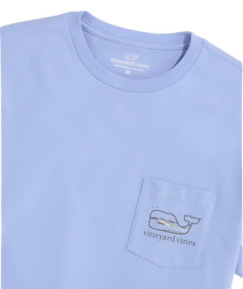 Vineyard Vines Mens Lighthouse Whale Scenic Short-Sleeve Pocket T-Shirt