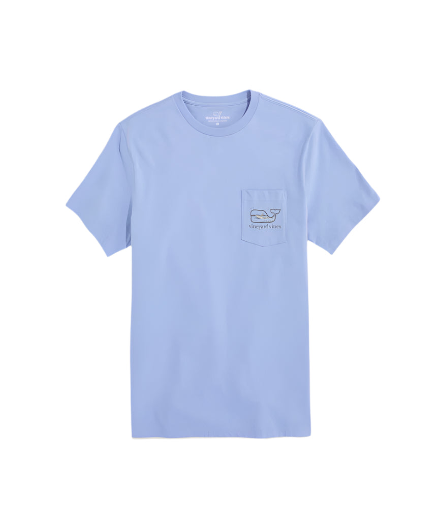 Vineyard Vines Mens Lighthouse Whale Scenic Short-Sleeve Pocket T-Shirt