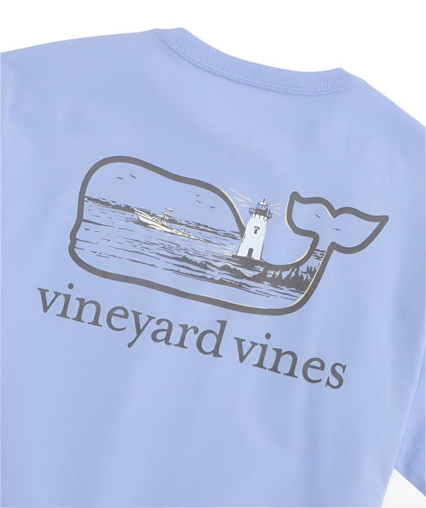 Vineyard Vines Mens Lighthouse Whale Scenic Short-Sleeve Pocket T-Shirt