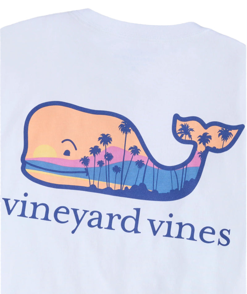 Vineyard Vines Mens Palm Tree Whale Short-Sleeve Pocket T-Shirt