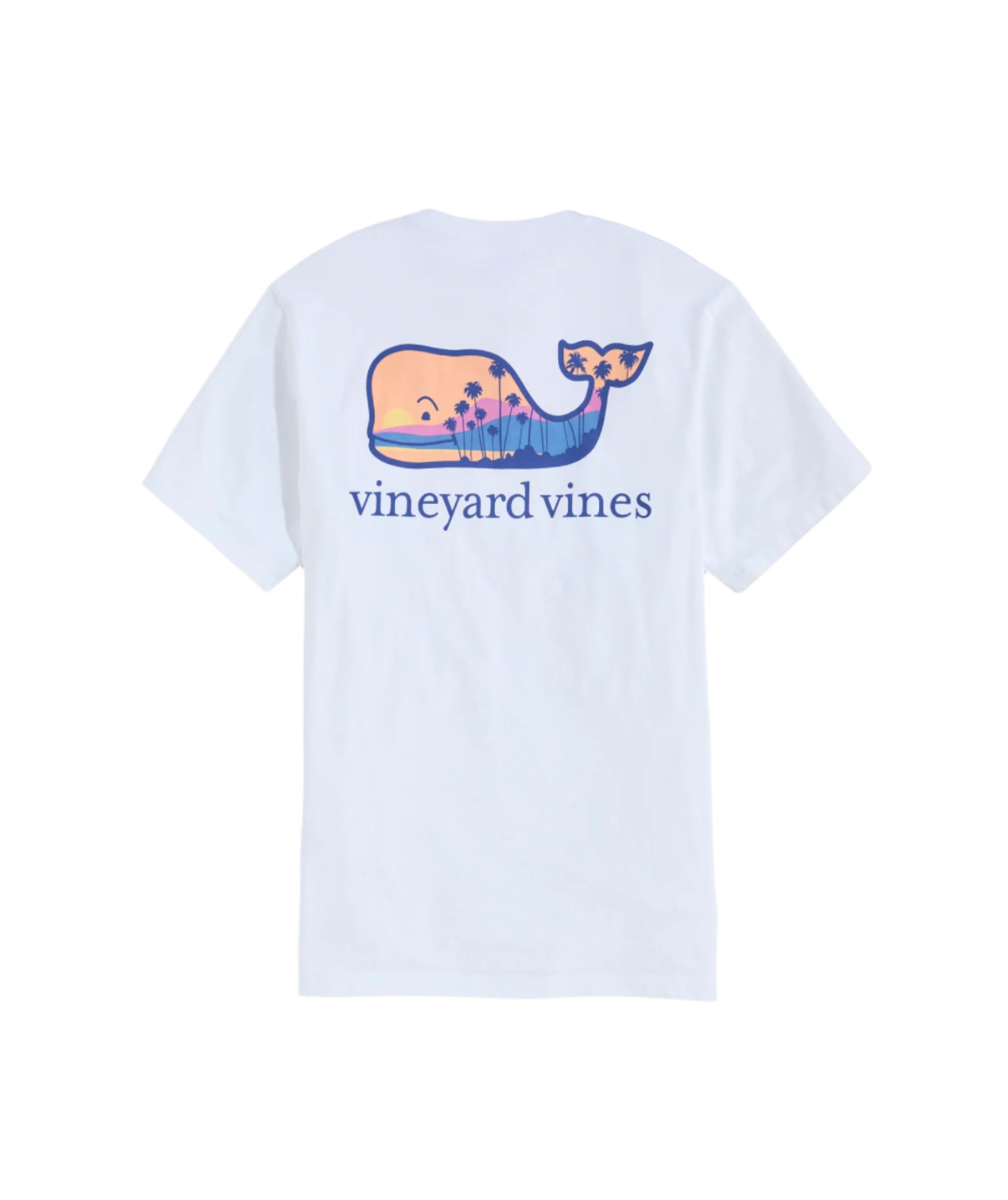 Vineyard Vines Mens Palm Tree Whale Short-Sleeve Pocket T-Shirt