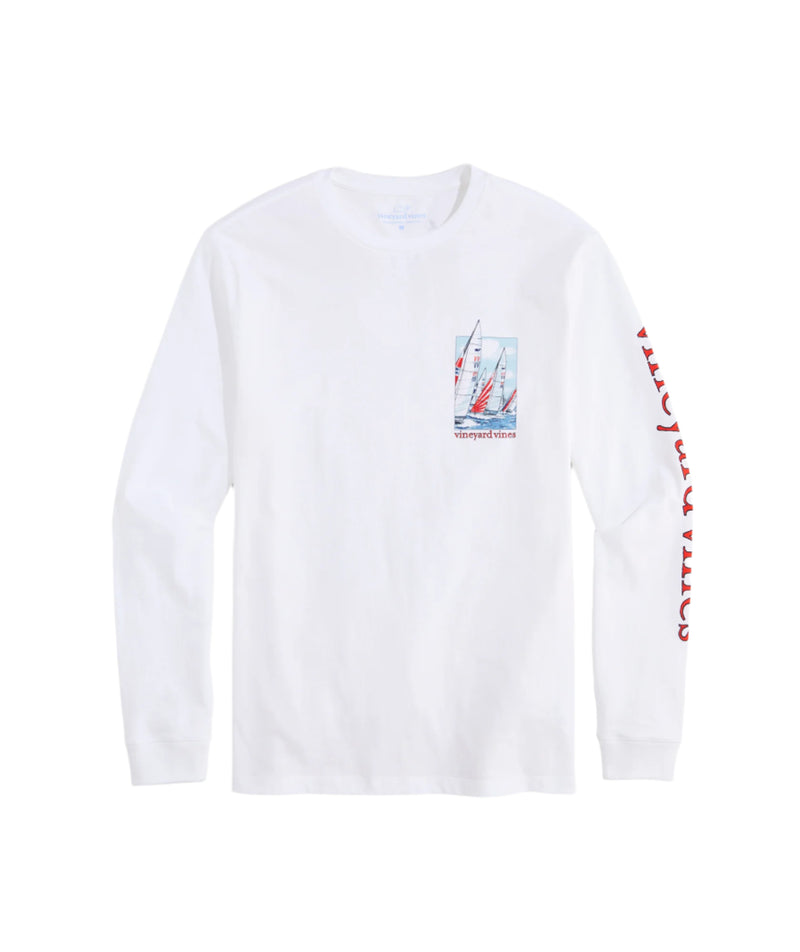 Vineyard Vines Mens Painted Sailboat Race Long-Sleeve T-Shirt