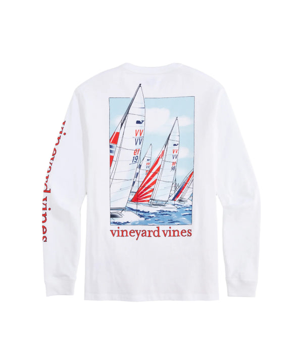 Vineyard Vines Mens Painted Sailboat Race Long-Sleeve T-Shirt