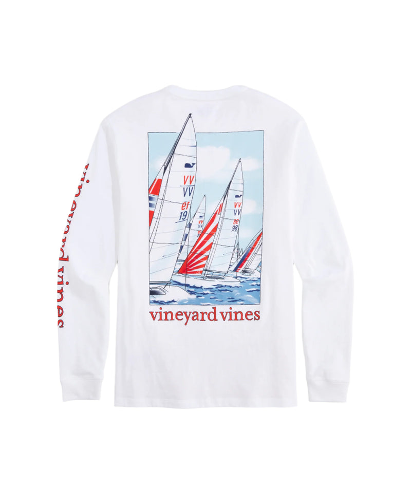 Vineyard Vines Mens Painted Sailboat Race Long-Sleeve T-Shirt