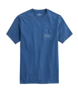 Vineyard Vines Mens Drift Dye Outlined Surf Logo Short-Sleeve Pocket T-Shirt