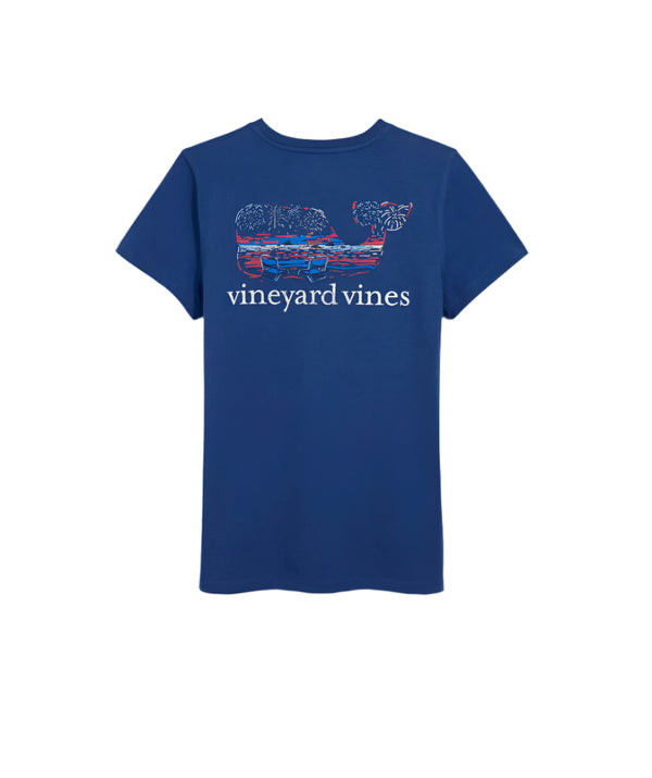 Vineyard Vines Mens Beach Fireworks Whale Pocket Short Sleeve T-Shirt